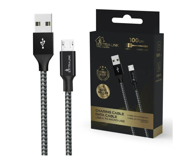 ExtraLink Smart Life USB - microUSB 1m Czarny - 1550952 - zdjęcie 2